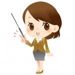 指示棒を持つ女性のイラスト