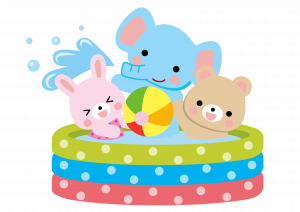 保育園でプール